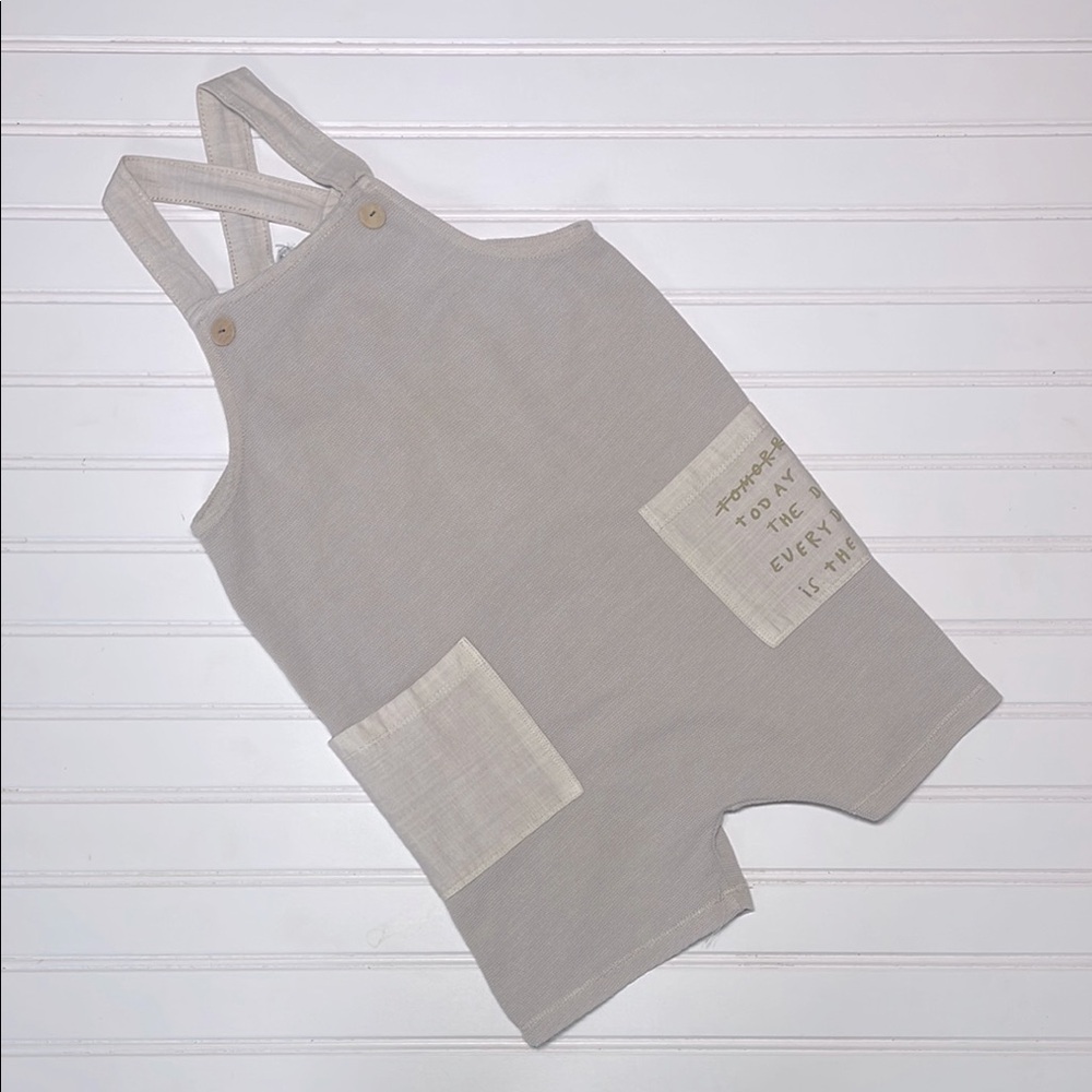 ZARA EUC/NWOT Sad Beige Neutral Textured Overalls